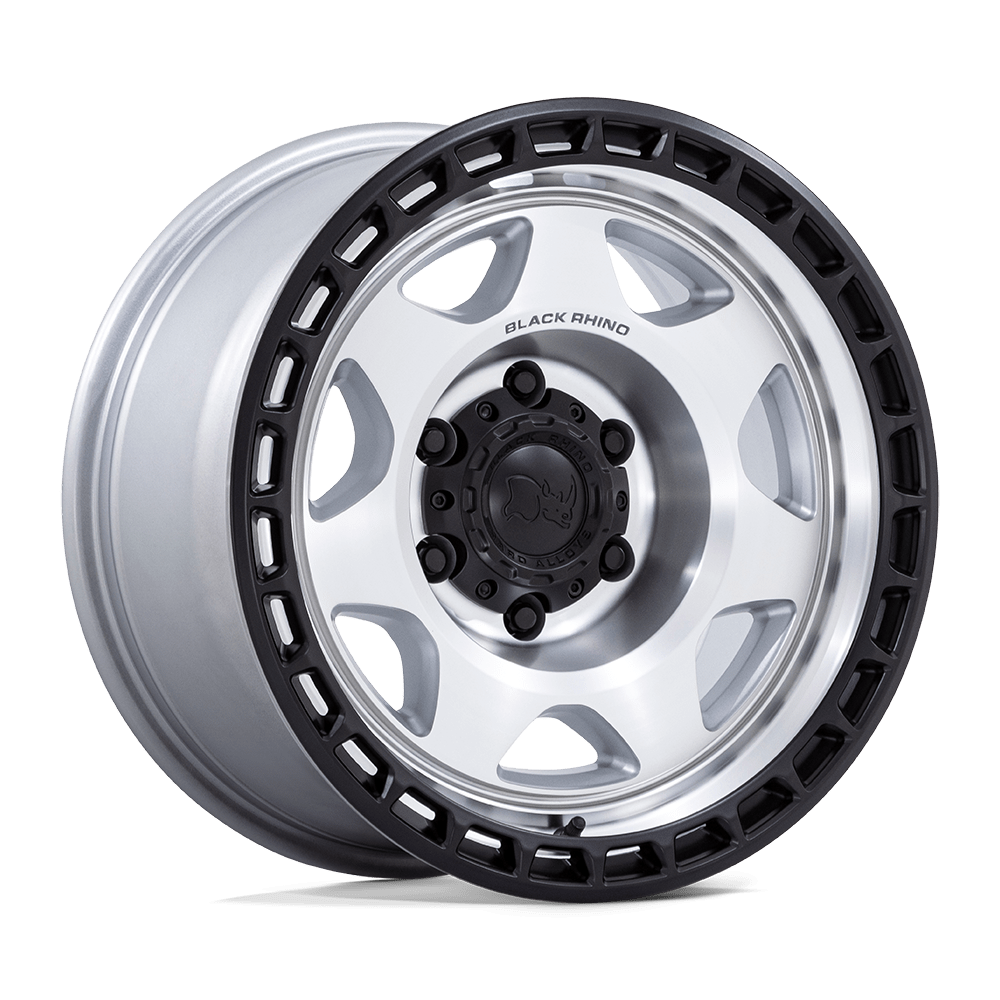 Black Rhino VOYAGER Silver Machined W/ M-Black Lip 6x139.7 Wheels - product view 4