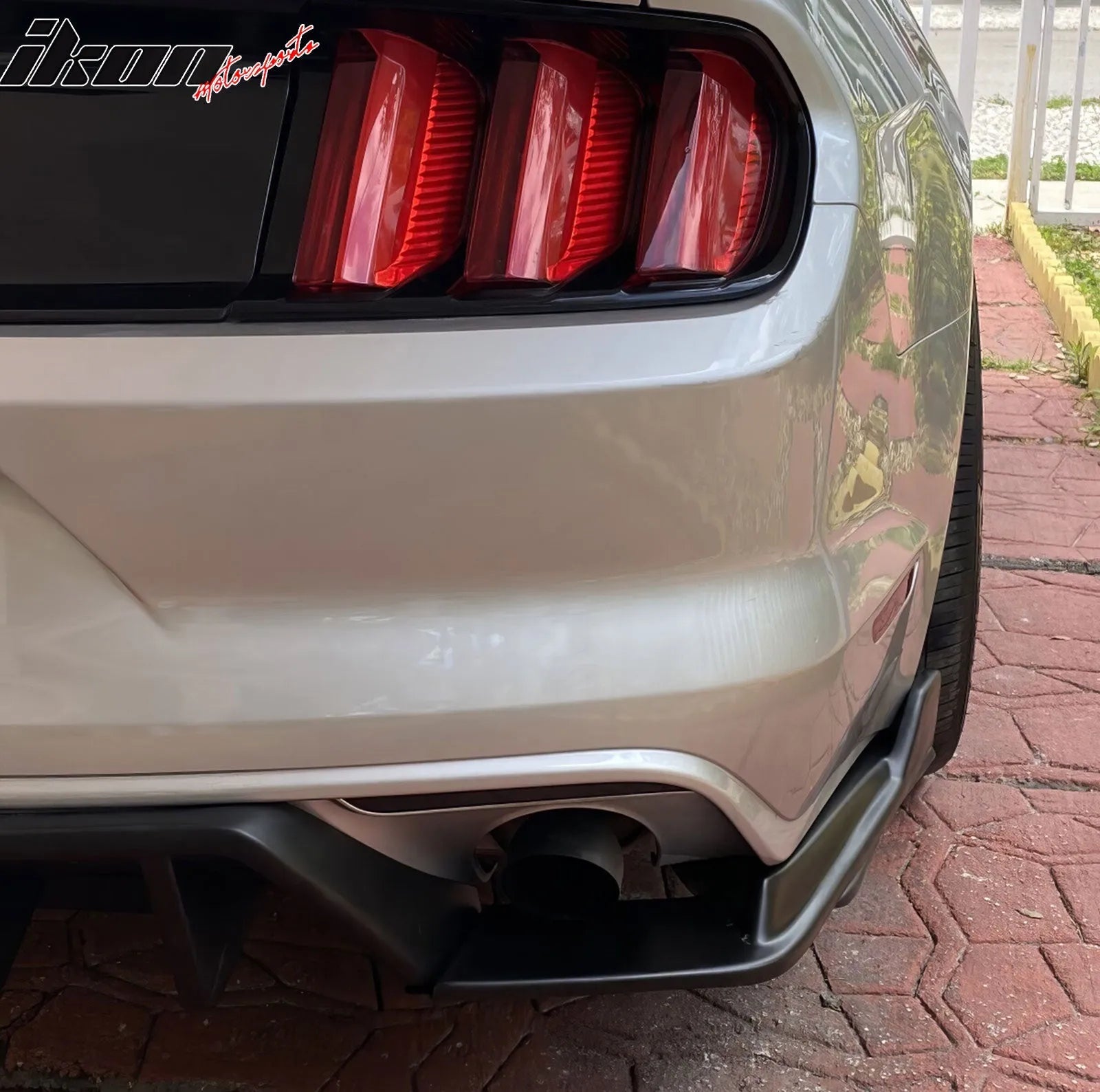 2015-2017 Ford Mustang Rear Diffuser Bumper Lip HN Style Matte Black P