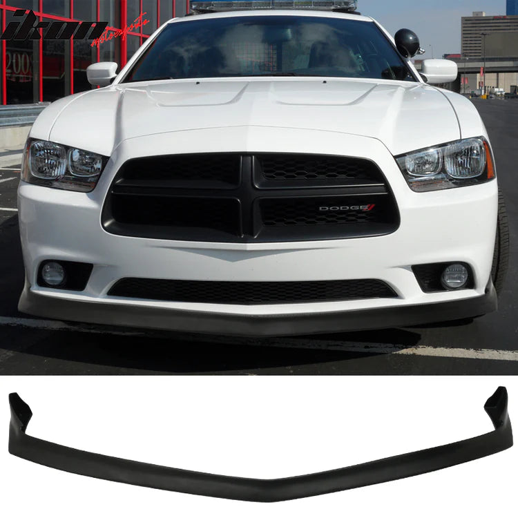 Ikon Motorsports 2011-2014 Dodge Charger RT SXT SE V2 Style Front Bumper Lip Spoiler PU