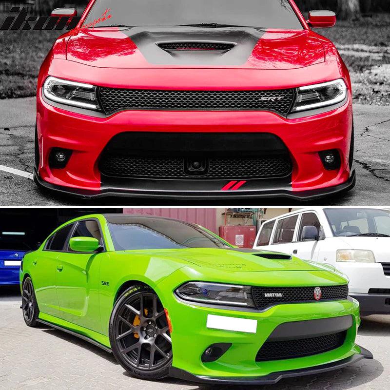 Ikon Motorsports 2015-2023 Dodge Charger SRT IKON Style Front Lip Splitter Spoiler PU