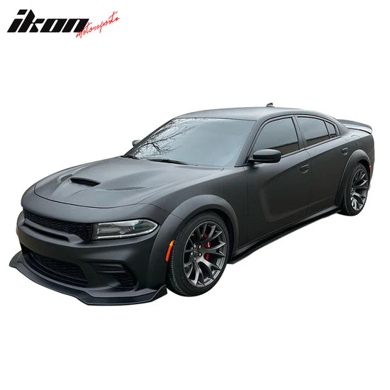 Ikon Motorsports 2020-2023 Dodge Charger Widebody IKON V1 Style Front Bumper Lip 3PCS