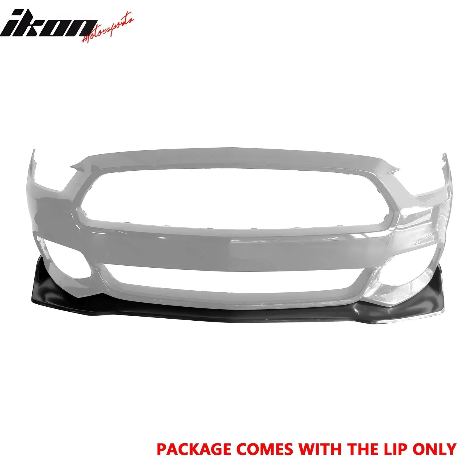 2015-2017 Ford Mustang MDA V2 Style Unpainted Black Front Bumper Lip