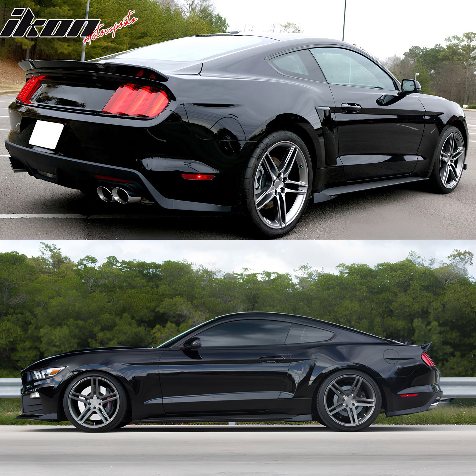 2015-2023 Ford Mustang Coupe & Convertible Side Skirts ROU Style PU