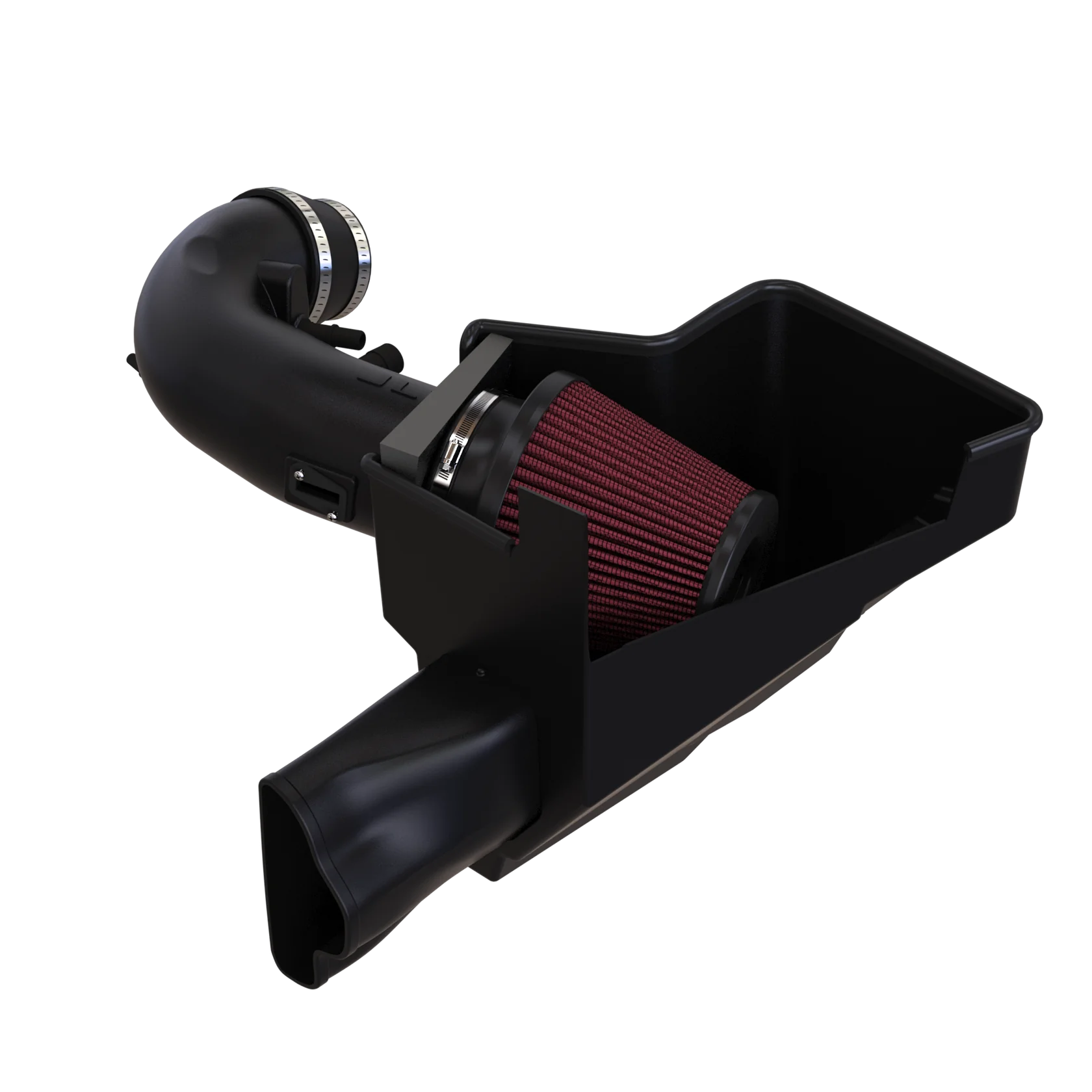 JLT 18-23 Ford Mustang GT Black Textured Cold Air Intake Kit w/Red Filter - Tune Req