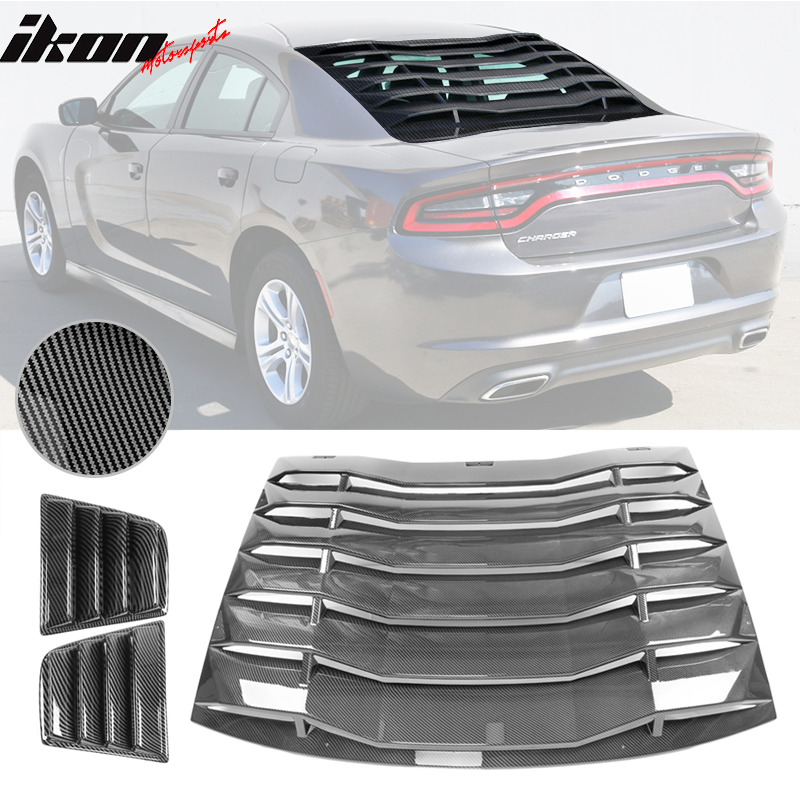 Ikon Motorsports 2008-2023 Dodge Challenger Rear Window Scoop Louver Vent