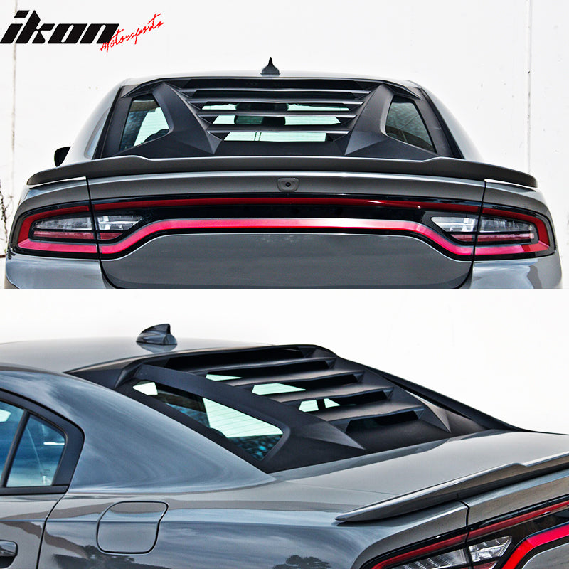 Ikon Motorsports 2008-2023 Dodge Challenger Rear Window Scoop Louver Vent