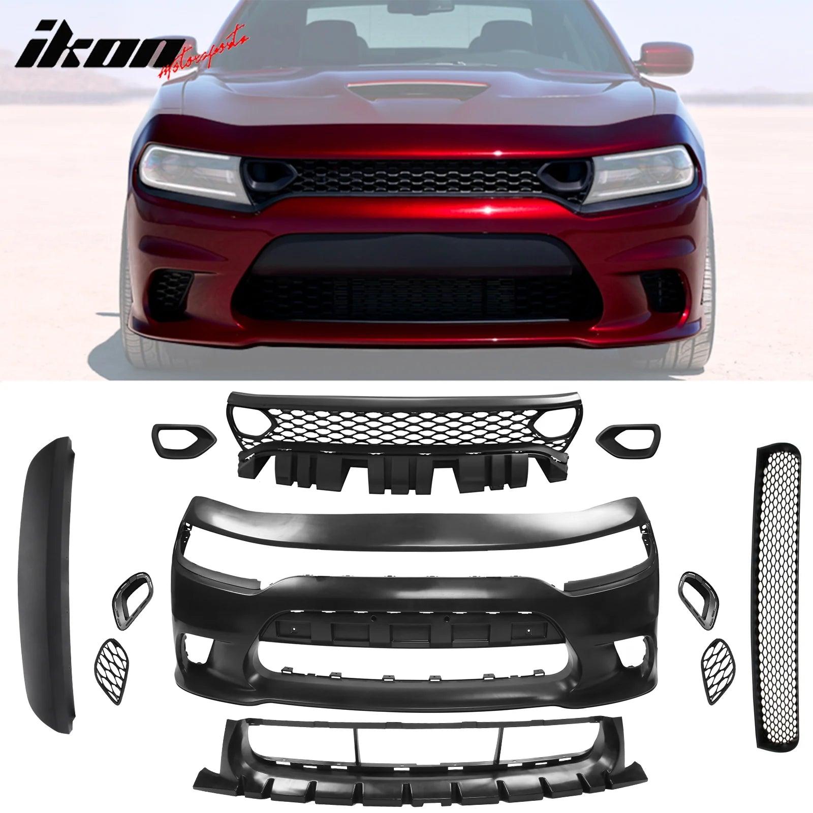 Ikon Motorsports 2015-2023 Dodge Charger 19 SRT Hellcat Front Bumper Conversion Kit PP