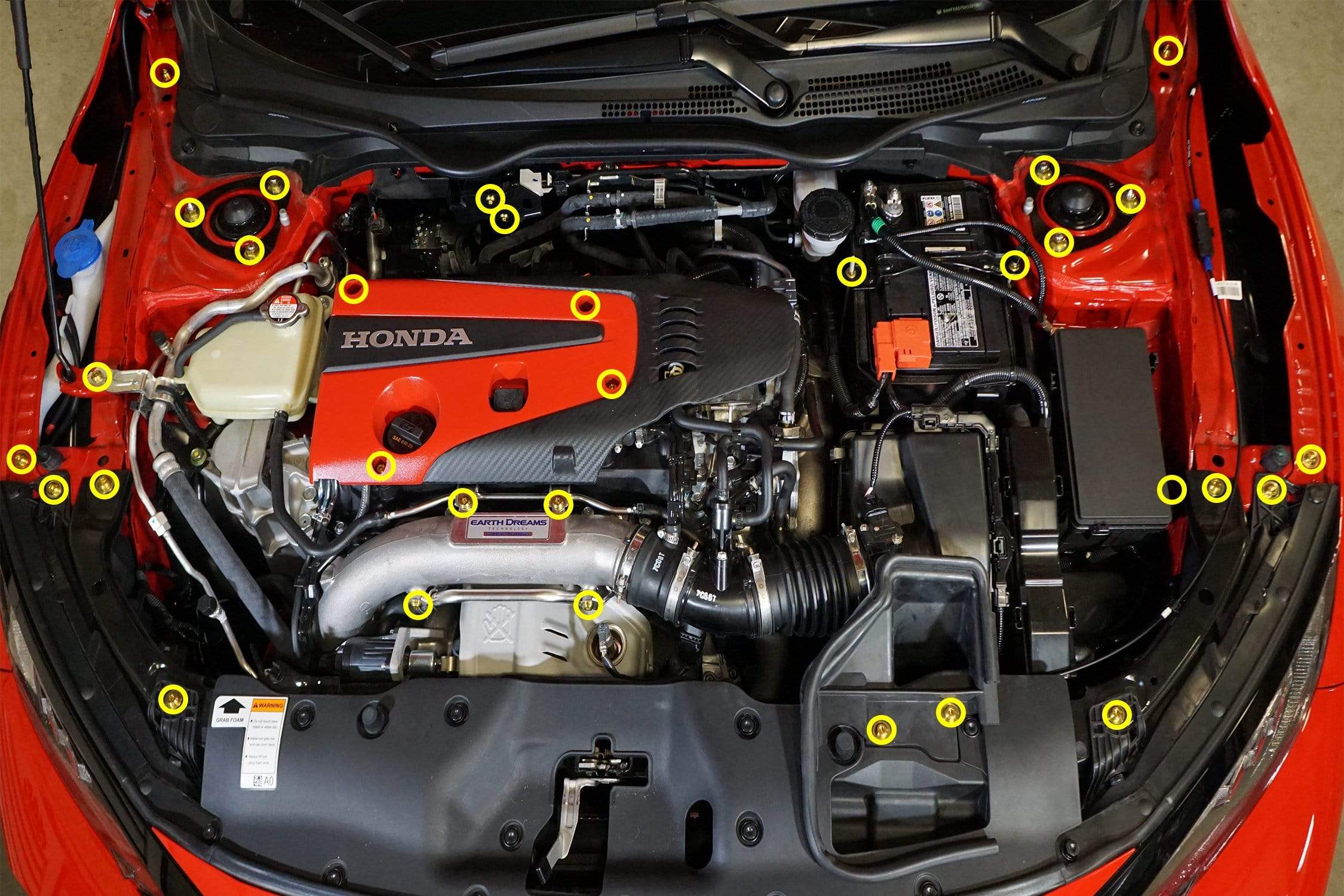 Stage 2 Titanium Hardware Engine Bay Kit - Honda Civic Type R (2017-2021)