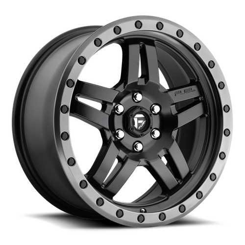 Fuel ANZA Matte Black Gun Metal Ring 6x139.7 Wheels - product view 2