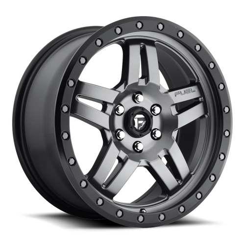 Fuel ANZA Matte Gunmetal Black Bead Ring 6x139.7 Wheels - product view 2