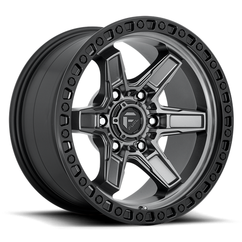 Fuel KICKER Matte Gunmetal Black Bead Ring 6x139.7 Wheels - product view 1