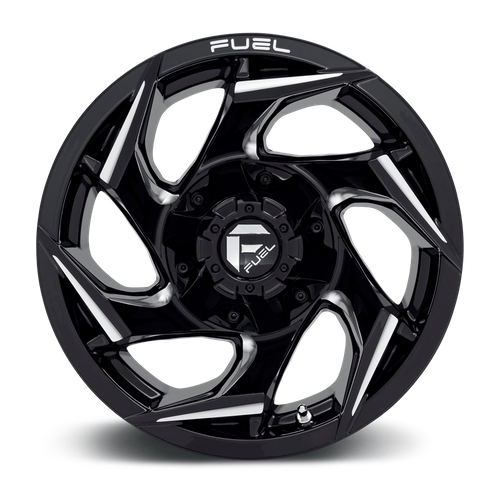 Fuel REACTION Gloss Black Milled 6x139.7 Wheels - product view 3