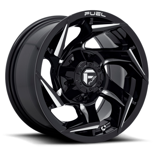 Fuel REACTION Gloss Black Milled 6x139.7 Wheels - product view 1