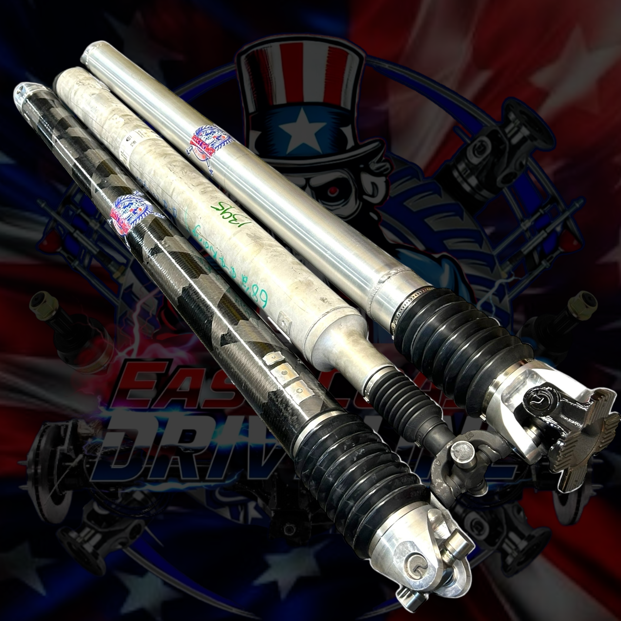 2021–2026 Dodge Ram 1500 TRX & RHO HD Aluminum Rear Driveshaft 4” or 5”/ Carbon Fiber 3.872” with 1480 U-Joints and Billet Aluminum Flange Yokes- Complete Driveshaft— PRE ORDER