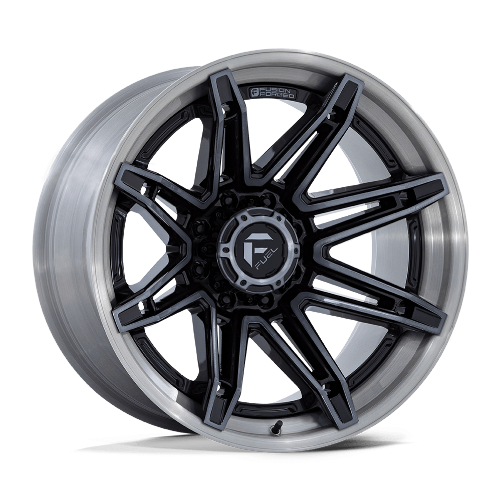 Fuel BRAWL Gloss Black Brushed Dark Tint 6x139.7 Wheels - product view 4