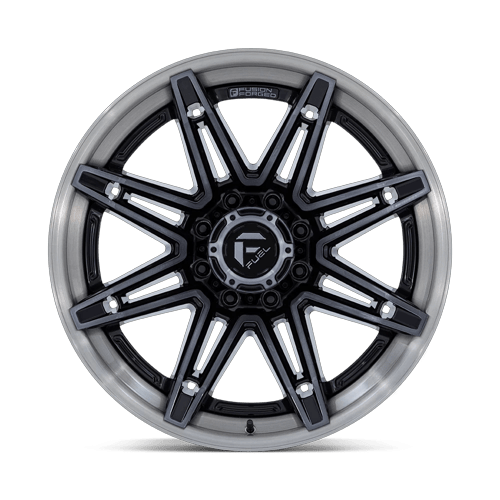 Fuel BRAWL Gloss Black Brushed Dark Tint 6x139.7 Wheels - product view 3