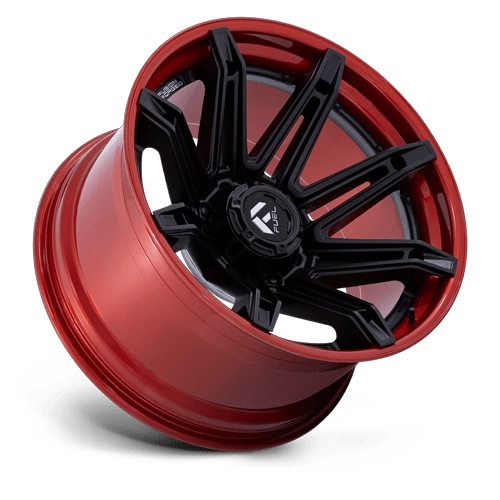 Fuel BRAWL Matte Black W/ Candy Red Lip 6x139.7 Wheels - product view 2