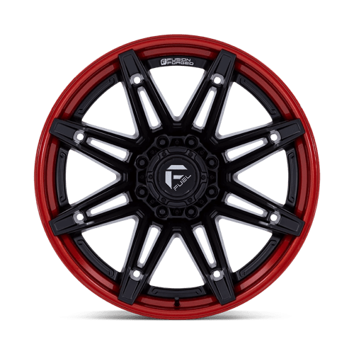 Fuel BRAWL Matte Black W/ Candy Red Lip 6x139.7 Wheels - product view 3