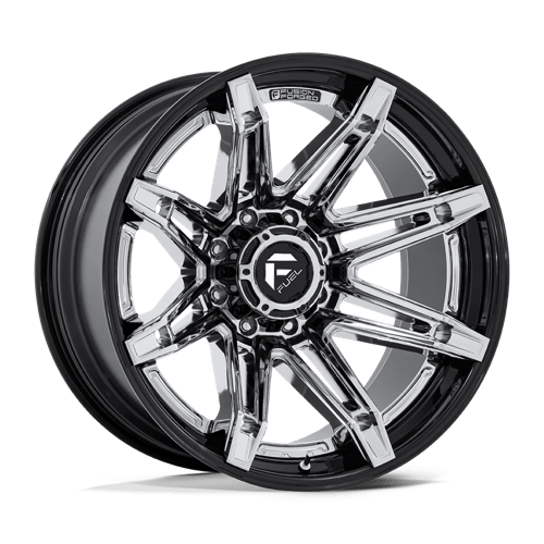 Fuel BRAWL Chrome W/ Gloss Black Lip 6x139.7 Wheels - product view 1