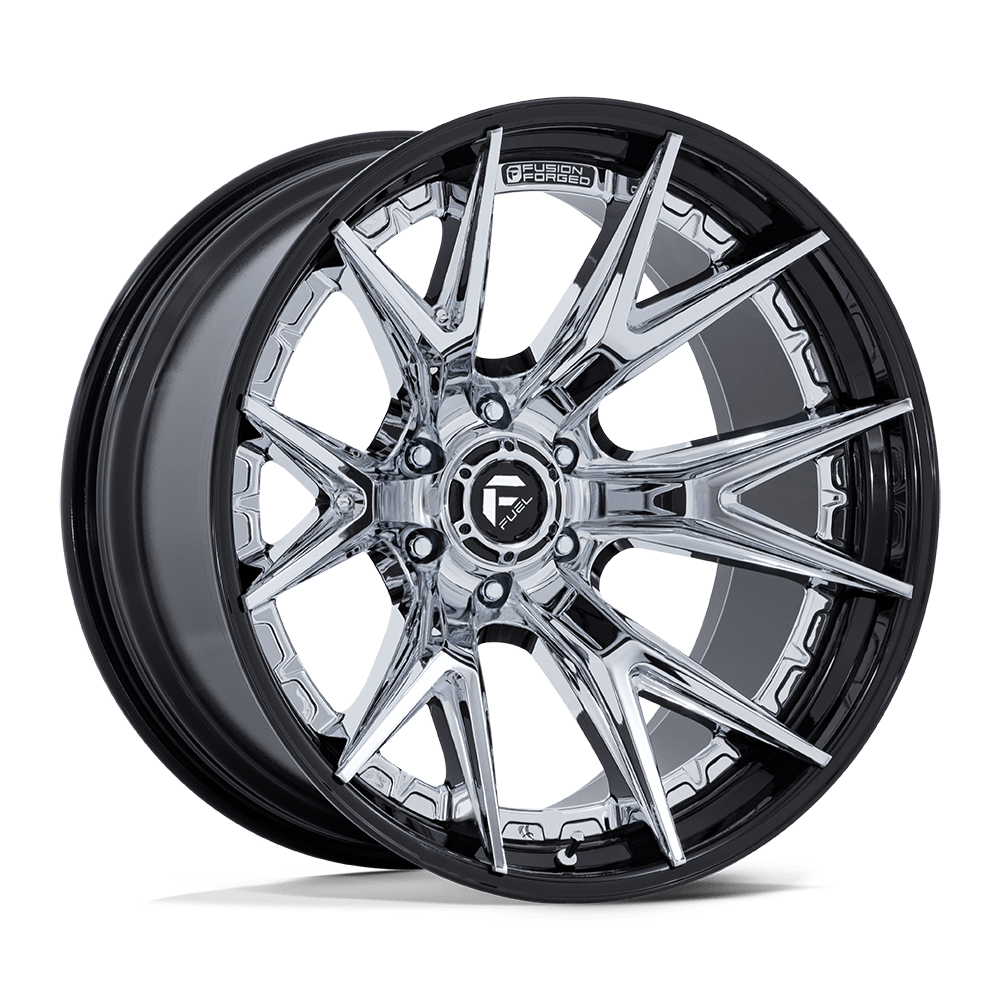 Fuel CATALYST Chrome W/ Gloss Black Lip 6x139.7 Wheels - product view 4