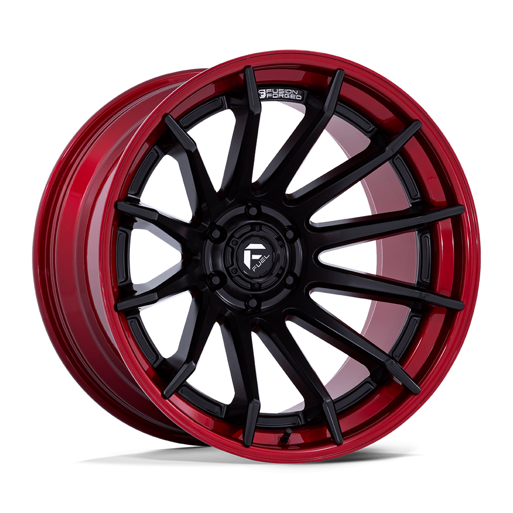 Fuel BURN Matte Black W/ Candy Red Lip 6x139.7 Wheels - product view 4
