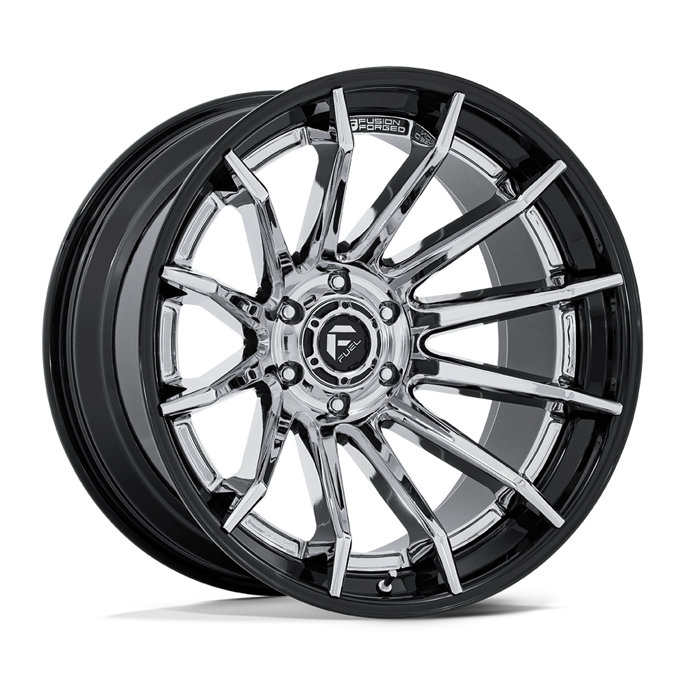 Fuel BURN Chrome W/ Gloss Black Lip 6x139.7 Wheels - product view 4