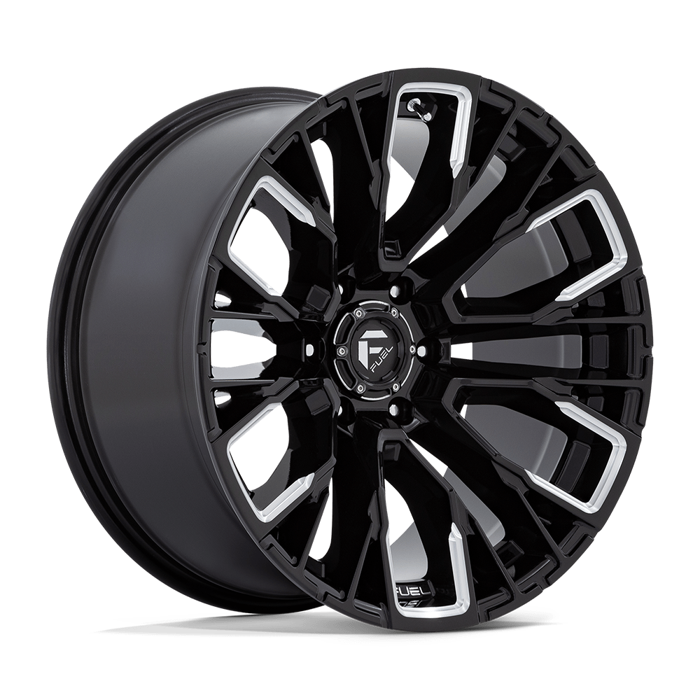 Fuel REBAR Gloss Black Milled 6x139.7 Wheels - product view 4