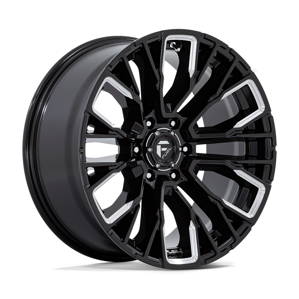 Fuel REBAR Gloss Black Milled 6x139.7 Wheels