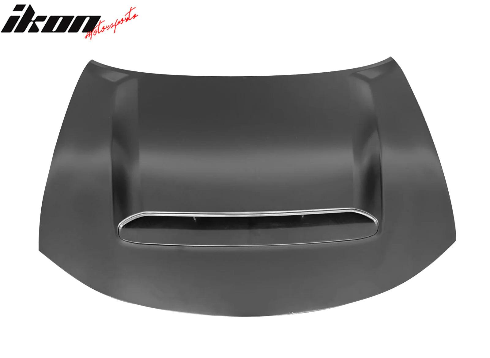 Ikon Motorsports 2015-2023 Dodge Charger Demon Style Black Front Hood w/ Vent Aluminum