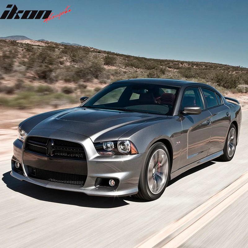 Ikon Motorsports 2011-2014 Dodge Charger Black SRT 392 Style Hood Replacement Aluminum