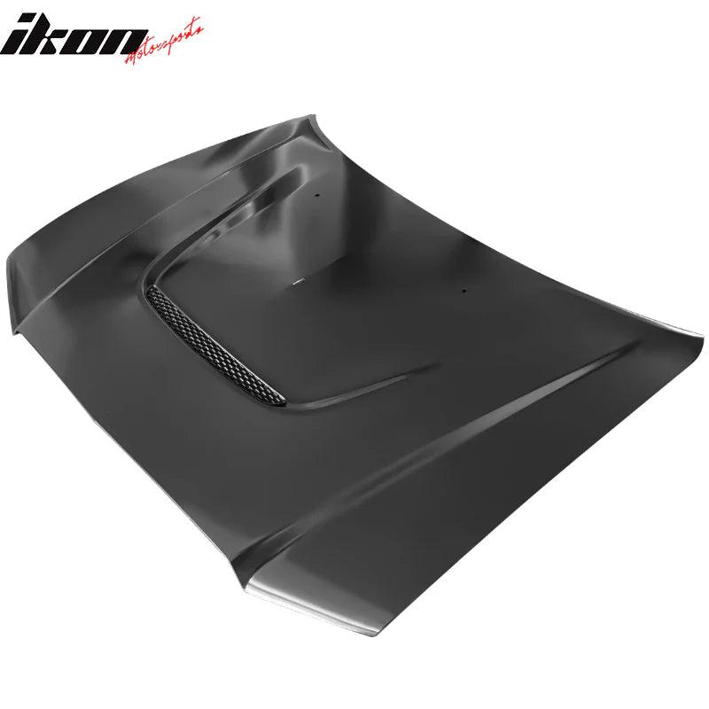 Ikon Motorsports 2011-2014 Dodge Charger Black SRT 392 Style Hood Replacement Aluminum