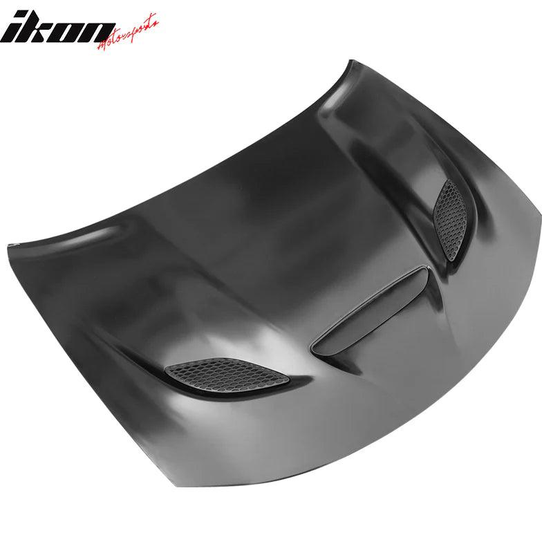 Ikon Motorsports 2015-2023 Dodge Charger SRT Style Black Hood Scoop Vent Aluminum