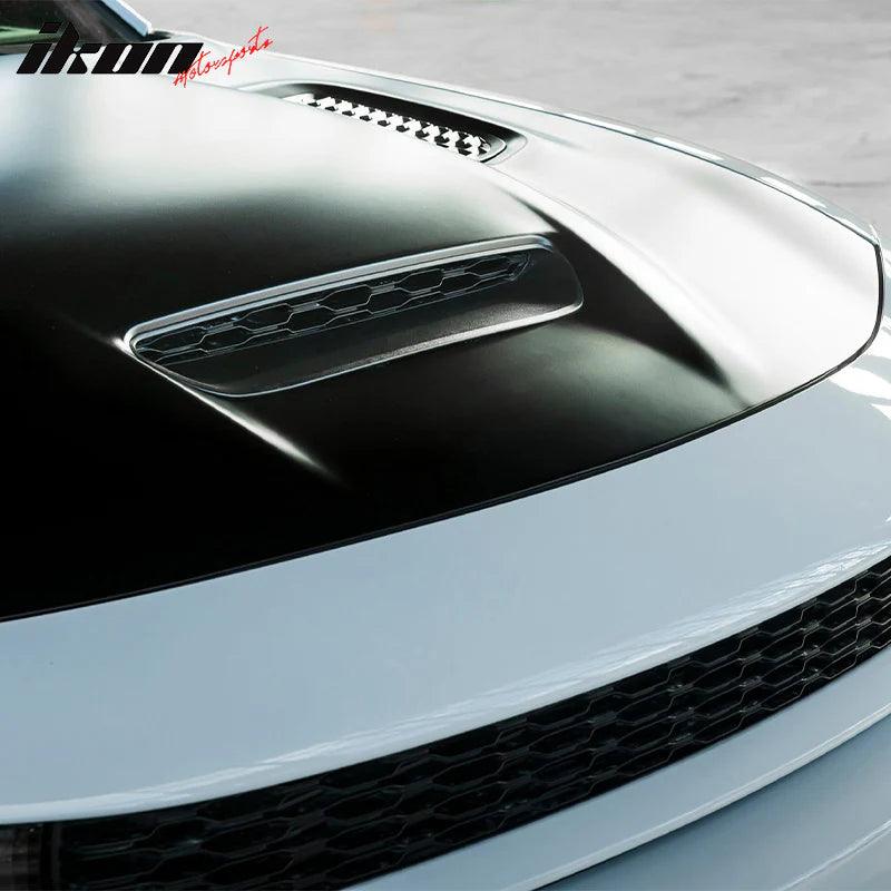 Ikon Motorsports 2015-2023 Dodge Charger Black SRT Redeye Widebody Style Hood Aluminum