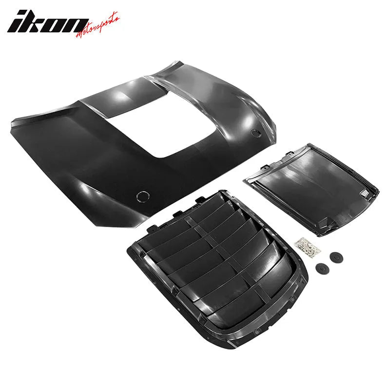 2015-2017 Ford Mustang GT500 Style Black Front Hood Cover Aluminum