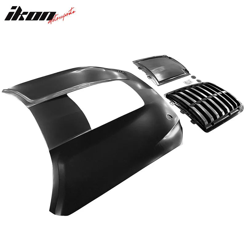 2015-2017 Ford Mustang GT500 Style Black Front Hood Cover Aluminum