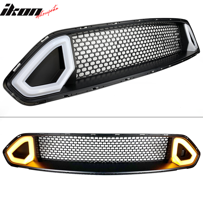 2018-2023 Ford Mustang RTR Style Yellow Turn Signal Light Grille ABS