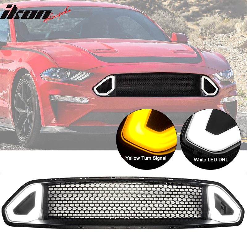 2018-2023 Ford Mustang RTR Style Yellow Turn Signal Light Grille ABS