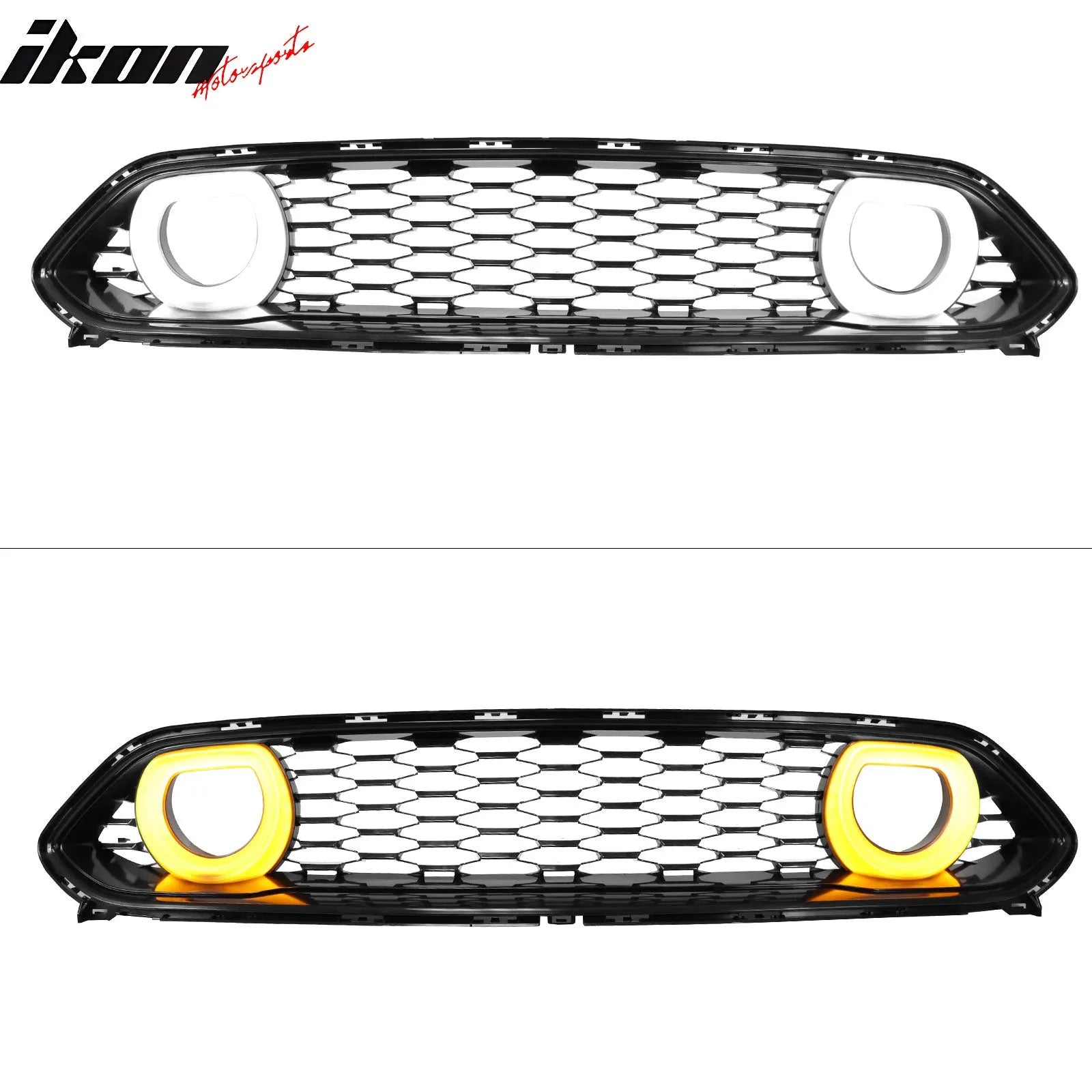 2021-2023 Ford Mustang Mach 1 Black Front Upper Grille W/ LED Lamp ABS