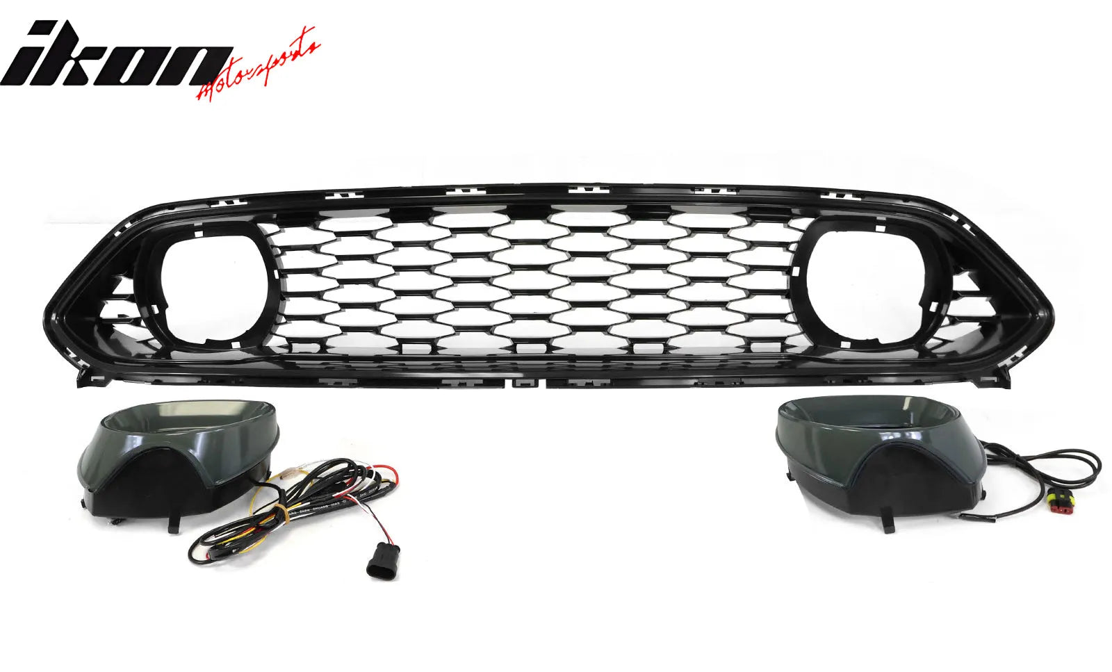 2021-2023 Ford Mustang Mach 1 Black Front Upper Grille W/ LED Lamp ABS