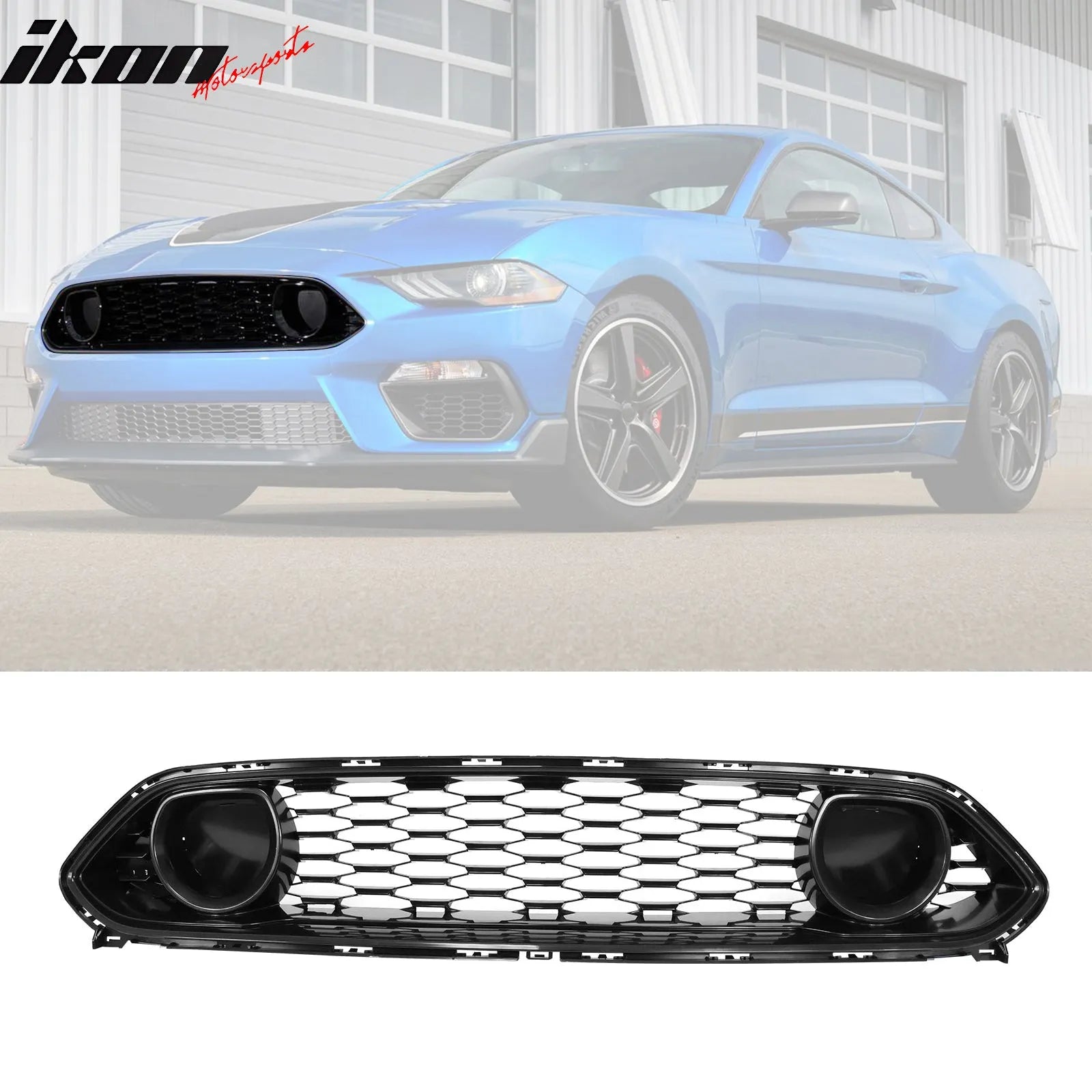 2021-2023 Ford Mustang Mach 1 Black Front Upper Mesh Grille Grill ABS