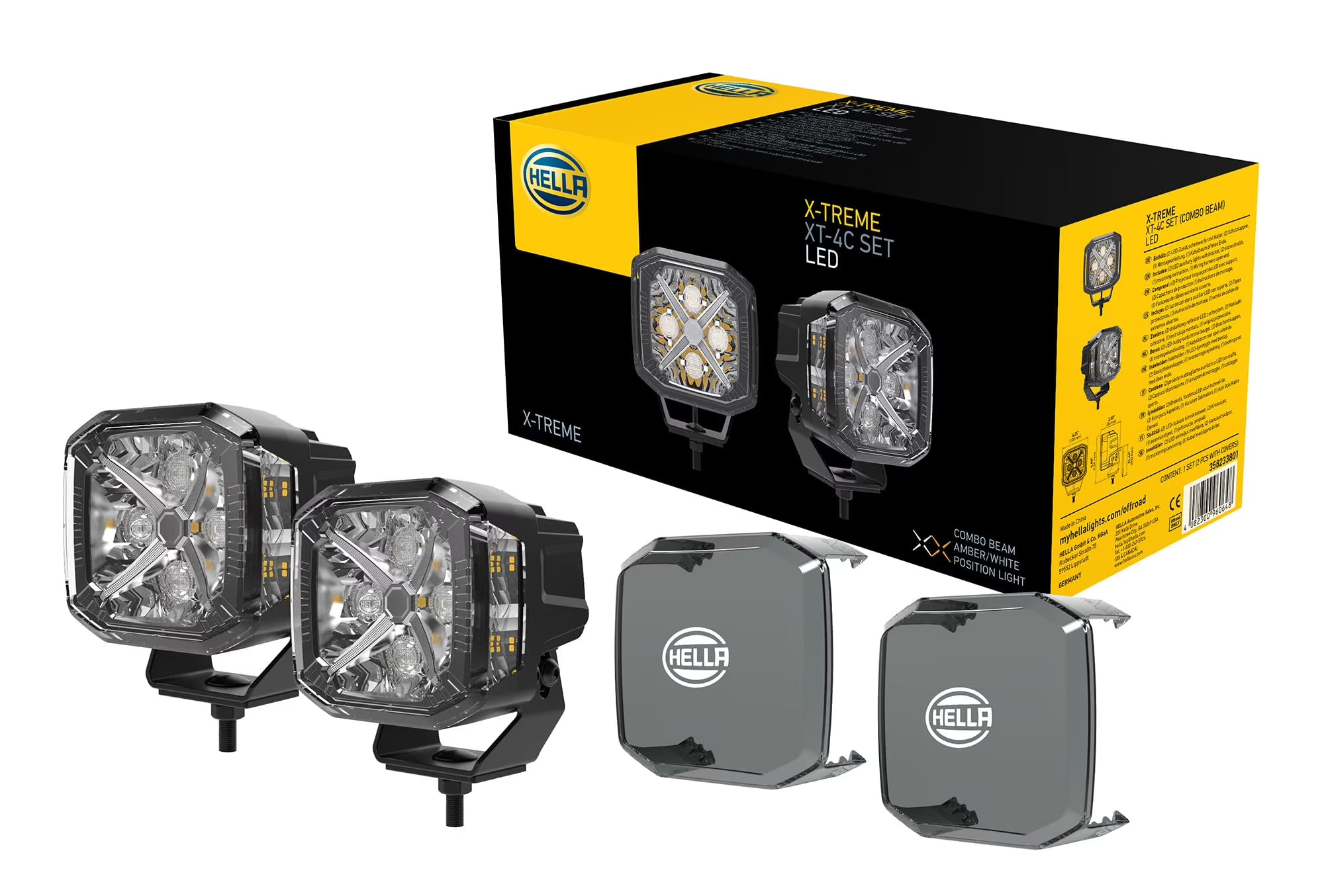Hella Universal Lighting Auxiliary Lamps X-TREME Spotlight XT-4C Combo Beam