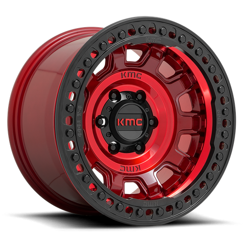 KMC TANK BEADLOCK Candy Red 6x139.7 Wheels - product view 1