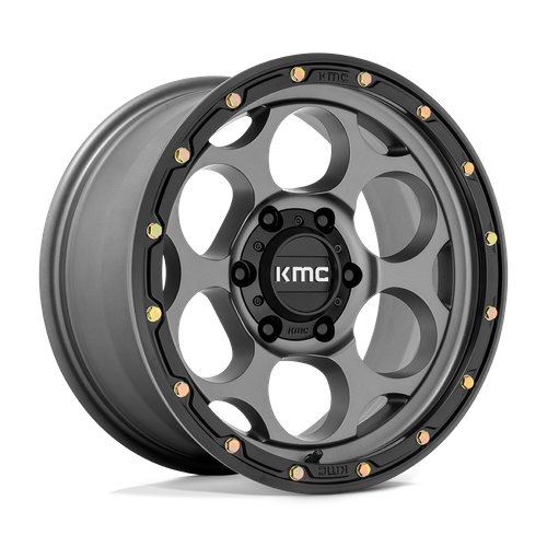 KMC DIRTY HARRY Satin Gray W/ Black Lip 6x139.7 Wheels - product view 1