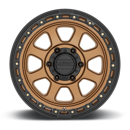 KMC CHASE Matte Bronze W/ Black Lip 6x139.7 Wheels - product view 3