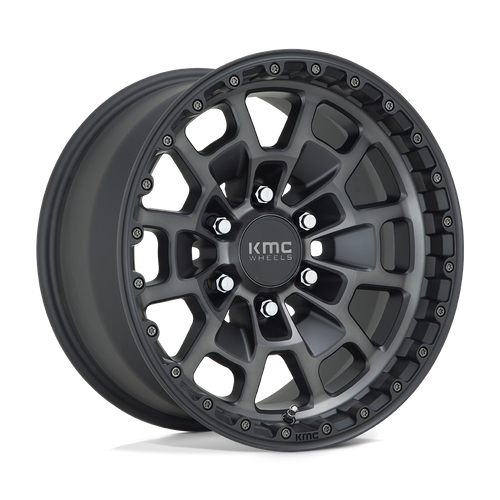 KMC SUMMIT Satin Black W/ Gray Tint 6x139.7 Wheels - product view 1