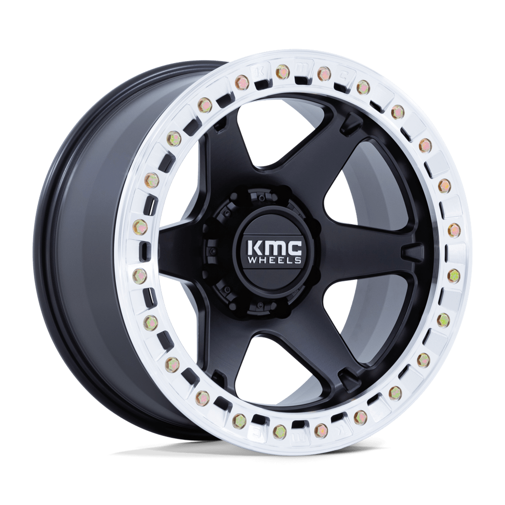 KMC VI BEADLOCK Satin Black W/ Machined Ring 6x139.7 Wheels
