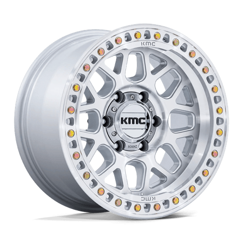 KMC GRS Gloss Silver W/ Machined Face 6x139.7 Wheels - product view 1
