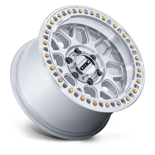 KMC GRS Gloss Silver W/ Machined Face 6x139.7 Wheels - product view 2
