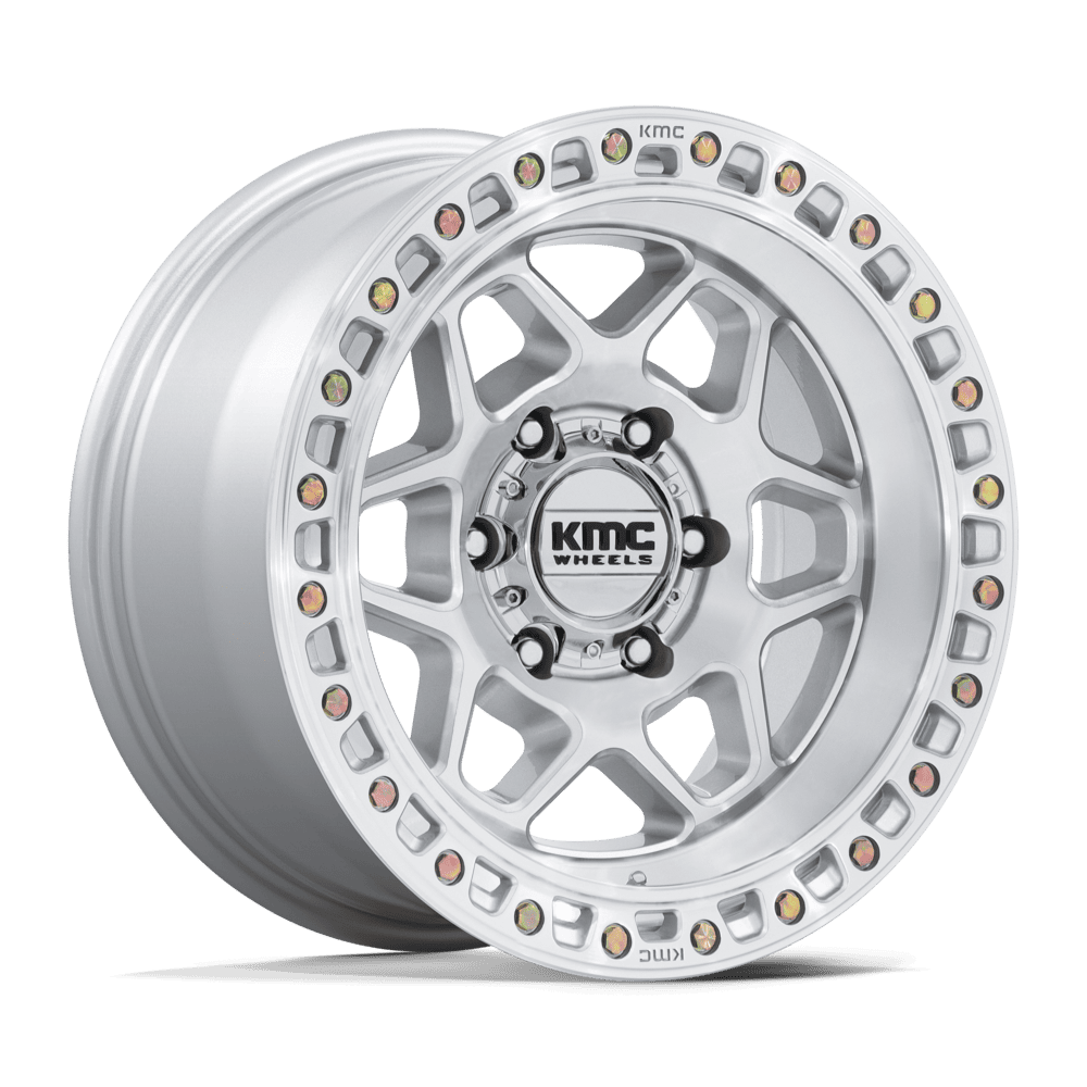 KMC TORX Gloss Silver W/ Machined Face 6x139.7 Wheels - product view 4