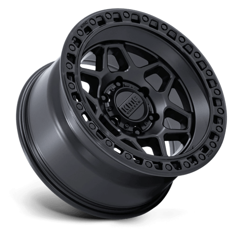 KMC TORX Matte Black W/ Gloss Black Lip 6x139.7 Wheels - product view 2